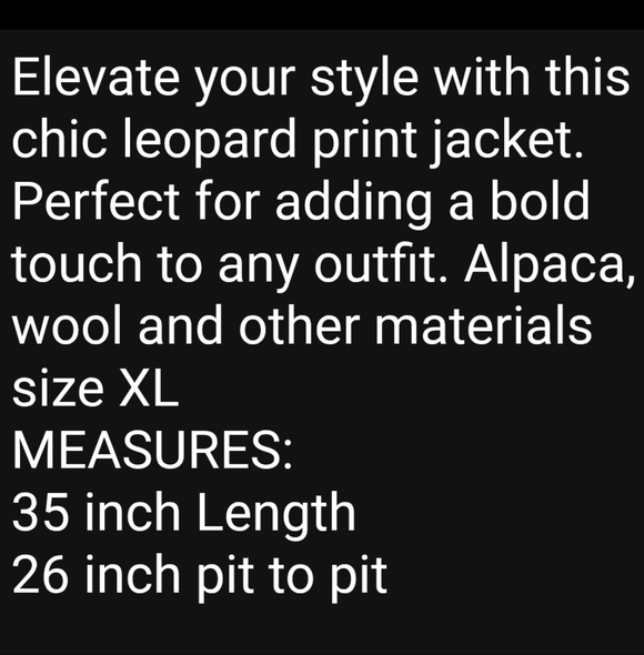 Banana Republice Leopard Print Women's Coat Size XL Made Of Italian Fabric - Picture 6 of 6